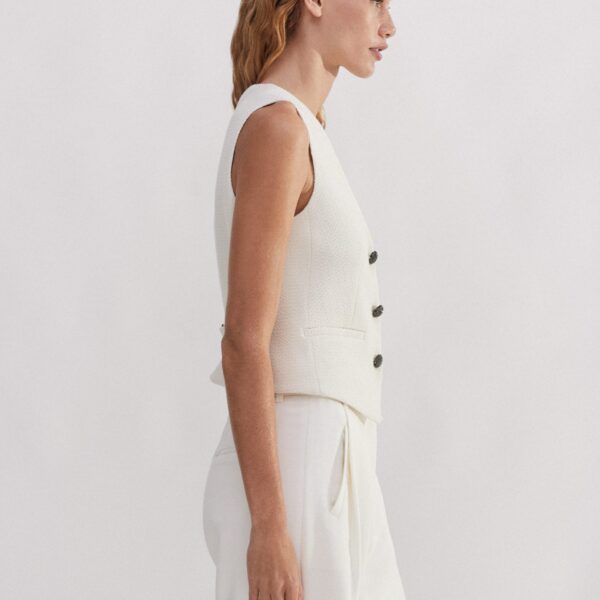 Textured Tailored Tux Vest - Image 6