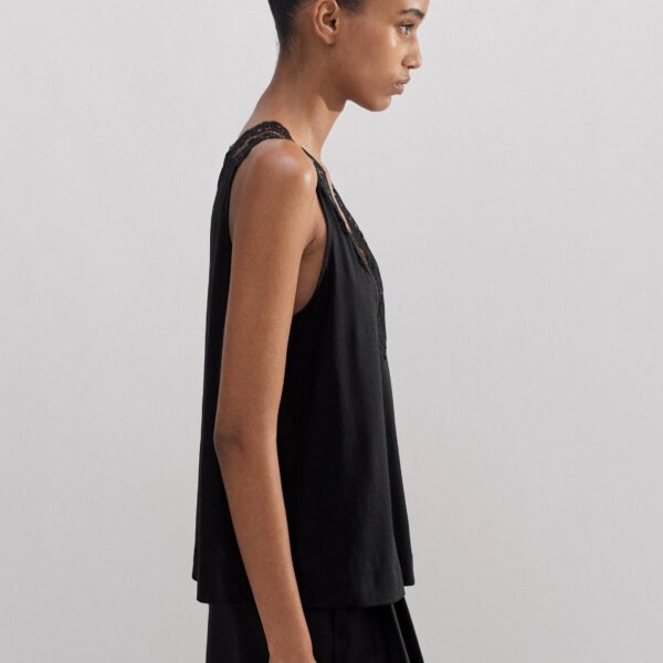 V-Neck Lace Trim Swing Vest - Image 6