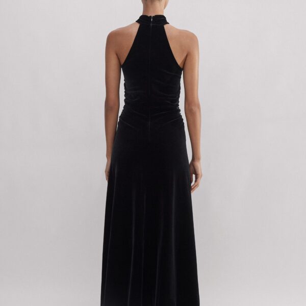 Velour Halterneck Maxi Dress - Image 6