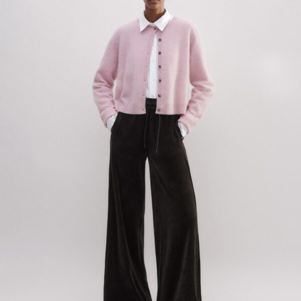 Velour Wide-Leg Track Pant - Image 5