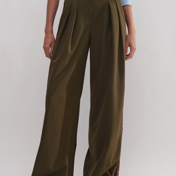 Wool Sharp Pleat Front Wide-Leg Pant - Image 5