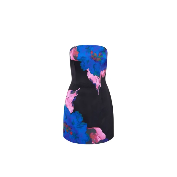 Rebecca Vallance Acid Bloom Strapless Mini Dress