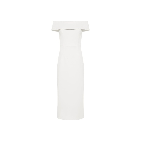 Rebecca Vallance Amore Off Shoulder Midi Ivory