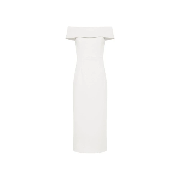 Rebecca Vallance Amore Off Shoulder Midi Ivory