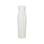 Beaded Maxi Tube Dress White