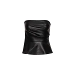 Draped Sleeveless Top Black