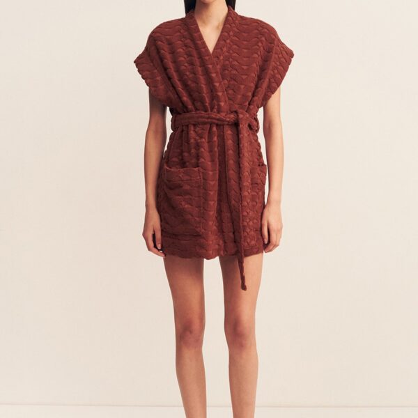 Shona Joy Pauline Sleeveless Robe – Cognac, view 4