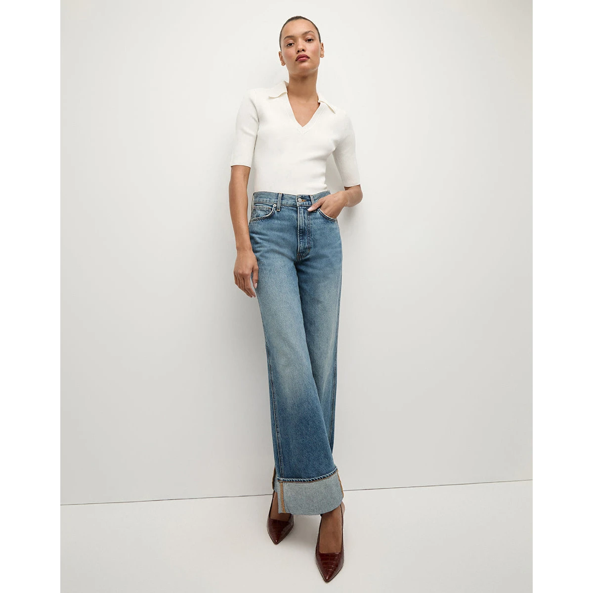 Taylor Cuffed Wide-Leg Jean