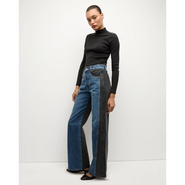 Taylor Two-Tone Wide-Leg Jean