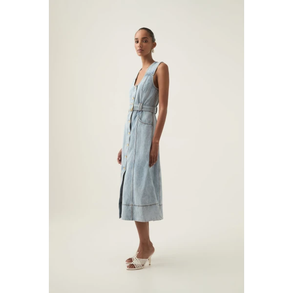 Aura Denim Midi Dress