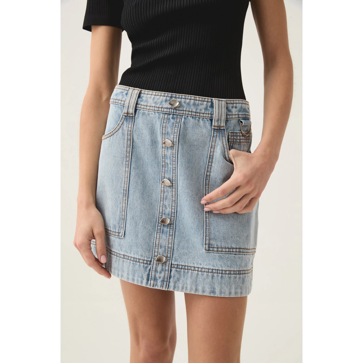 Aura Denim Mini Skirt