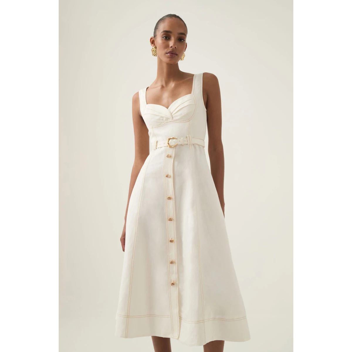 Primary Belted Midi Dress