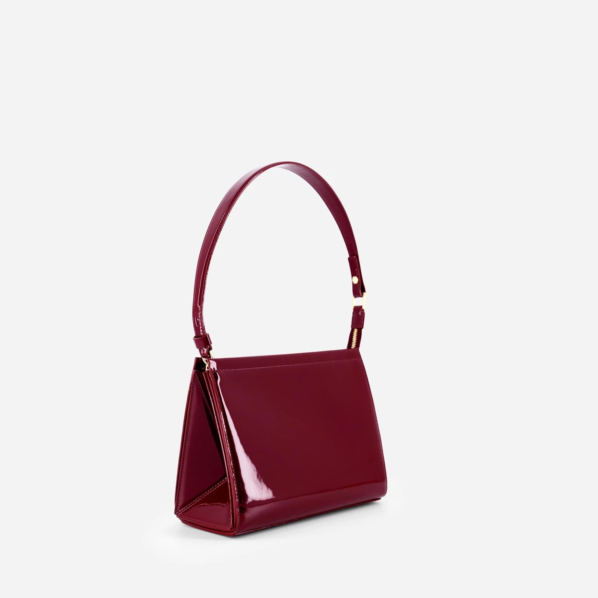 Medium Triangle Pouch - Patent Bordeaux