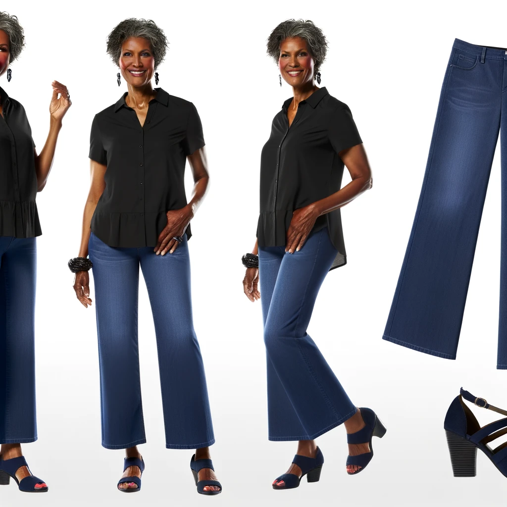 how to wear wide leg jeans over 50