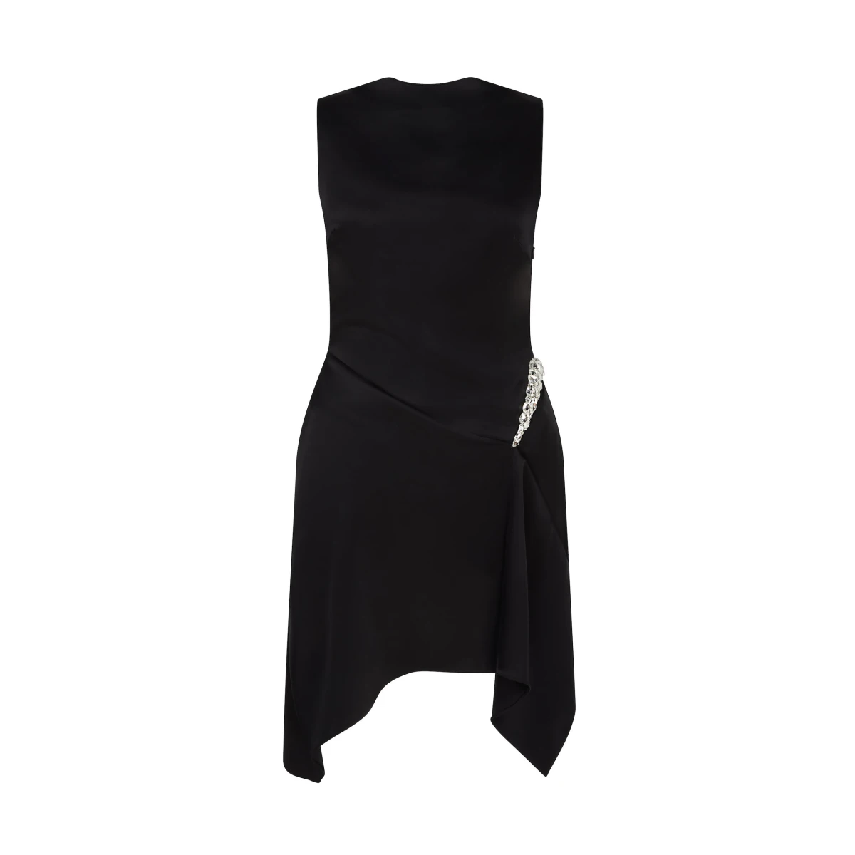 David Koma Crystal Claw Detail Sleeveless Dress In Black