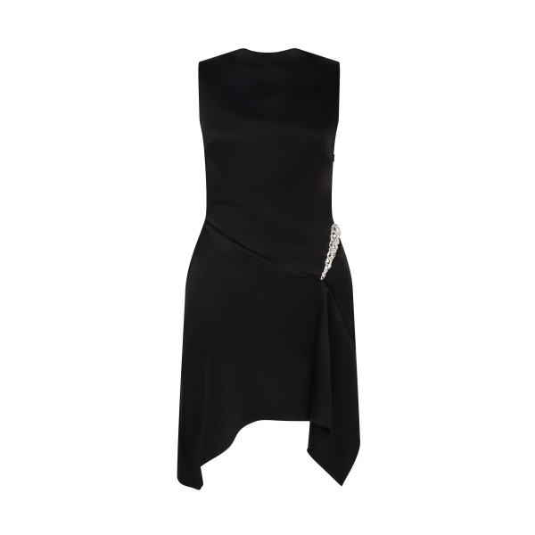 David Koma Crystal Claw Detail Sleeveless Dress In Black