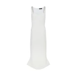 David Koma Crystal Claw Straps Midi Dress In White