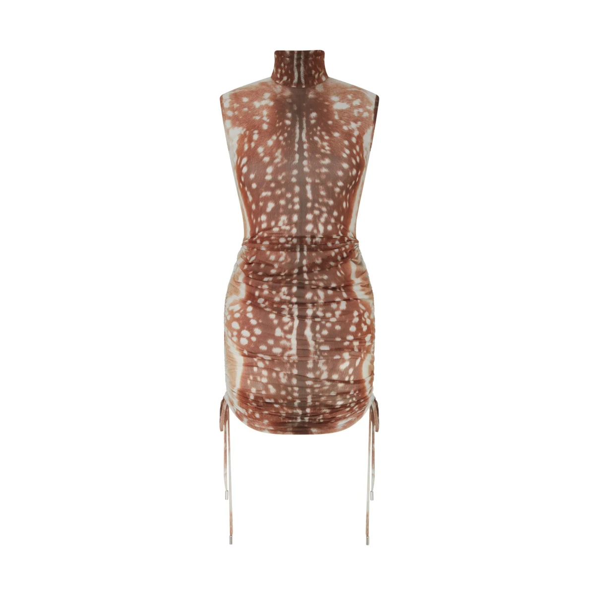 David Koma Deer Hide Print Rushed Mini Dress