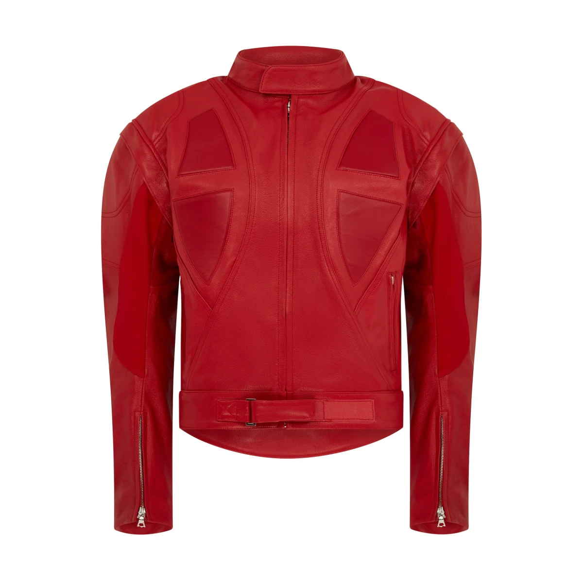 David Koma Leather Biker Jacket In Red