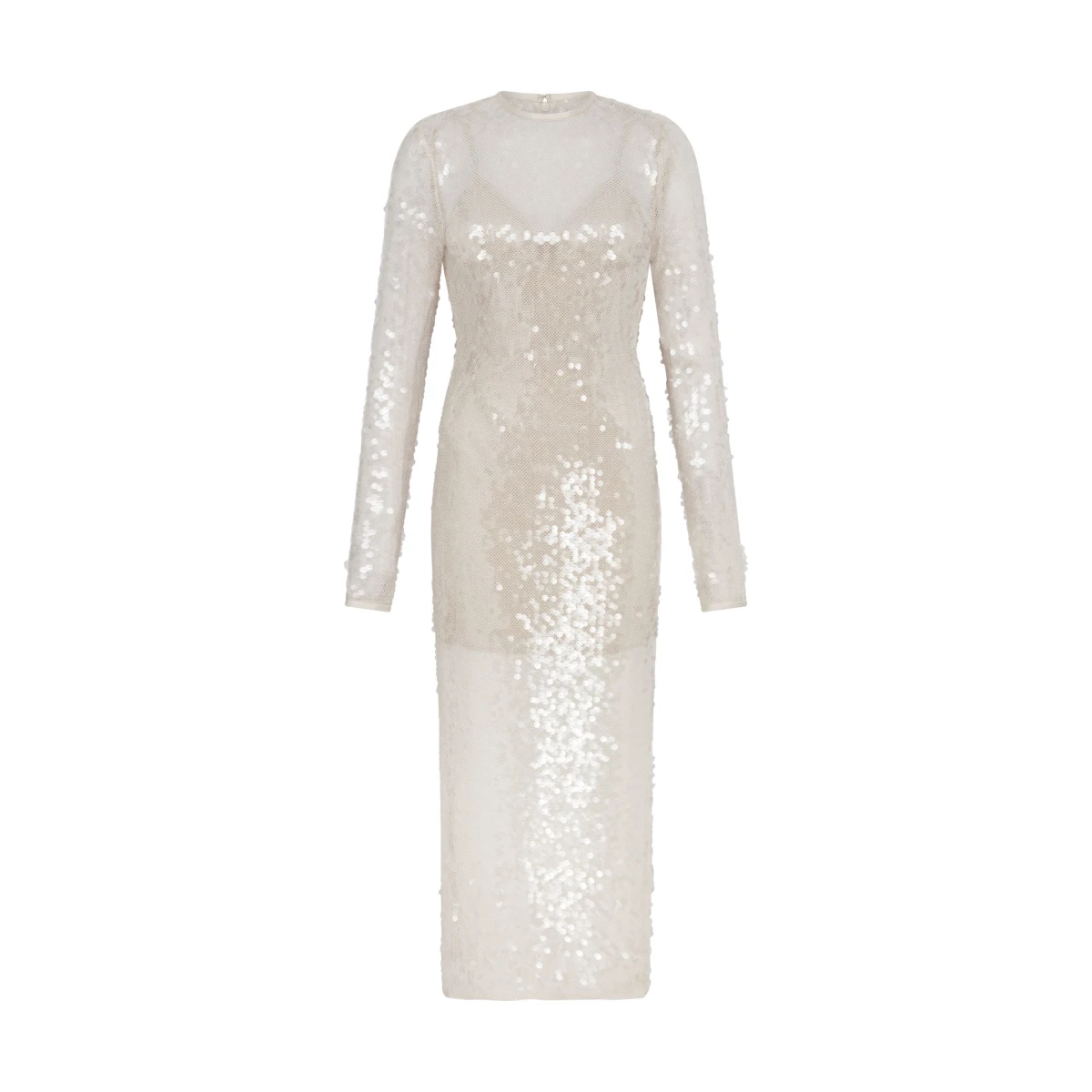 David Koma Long Sleeved Sequin Midi Dress