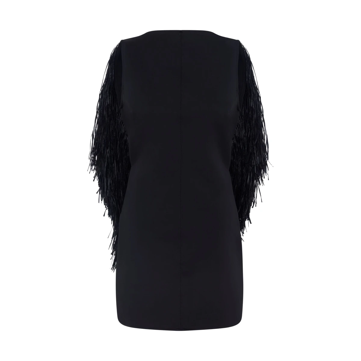 David Koma Open Back Raffia Fringe Detail Mini Dress