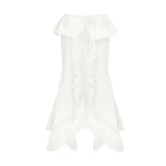 David Koma Raffia Fringe Trim And Boucle Midi Skirt
