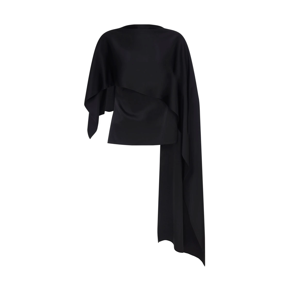 David Koma Satin Overlay Cape Blouse