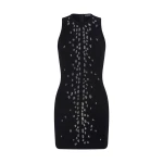 David Koma Speckled Crystal Embroidery Jersey Mini Dress