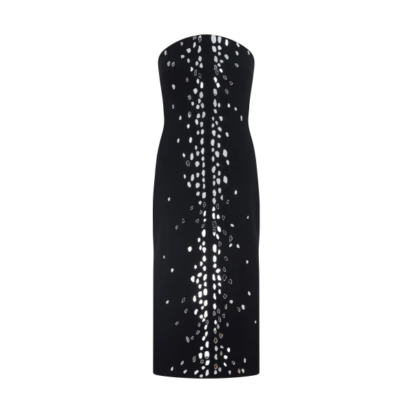 David Koma Speckled Crystal Embroidery Midi Dress