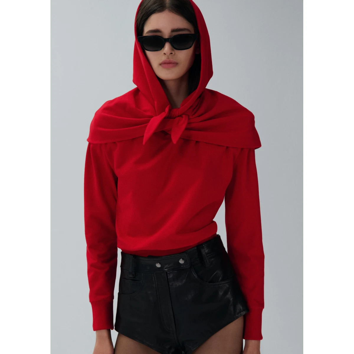 Magda Butrym Babouchka style hoodie in red