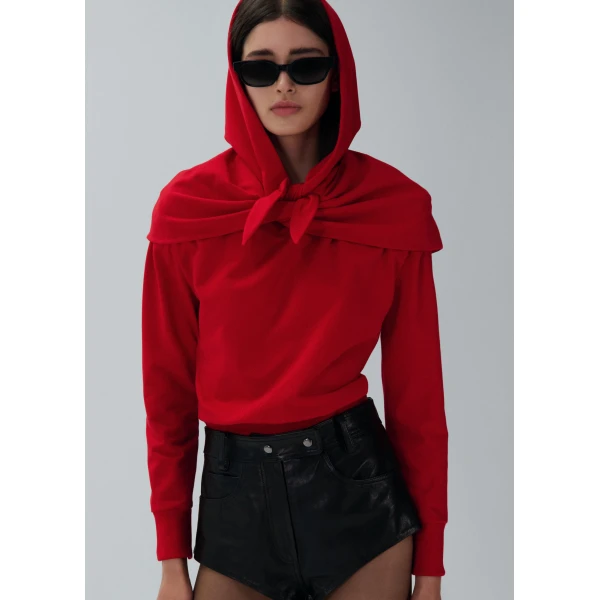 Magda Butrym Babouchka style hoodie in red