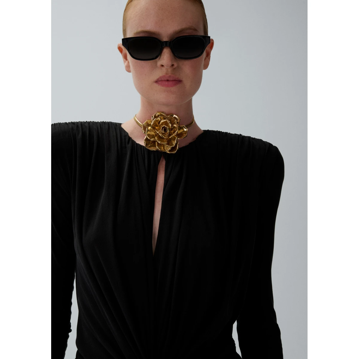 Magda Butrym Draped bodysuit in black