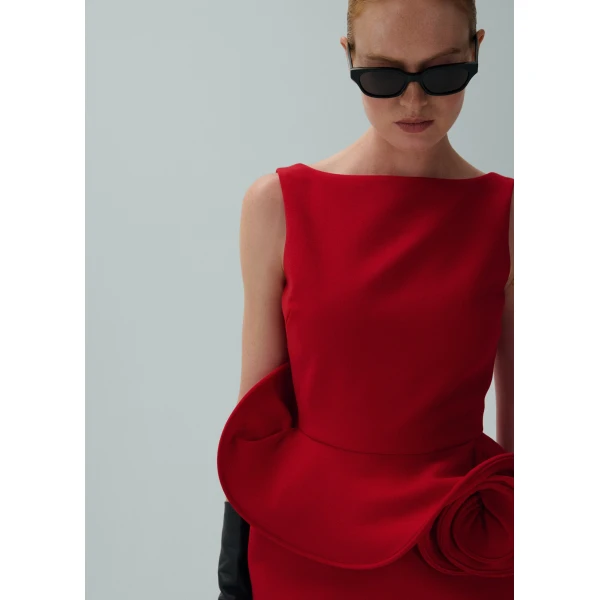 Magda Butrym Floral appliqué sheath dress in red