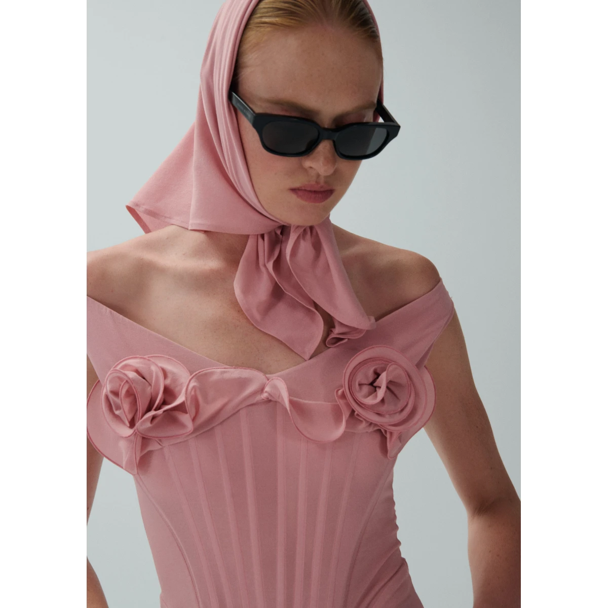 Magda Butrym Flower bustier midi dress in pink