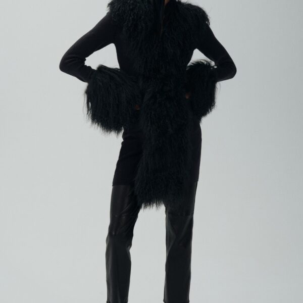 Magda Butrym Low waist cropped leather pants in black