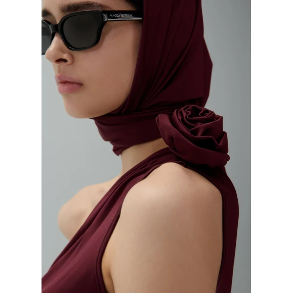 Magda Butrym One-shoulder t-shirt in burgundy