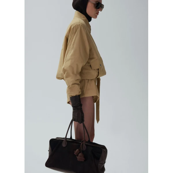 Magda Butrym Oversized technical cotton bomber in beige