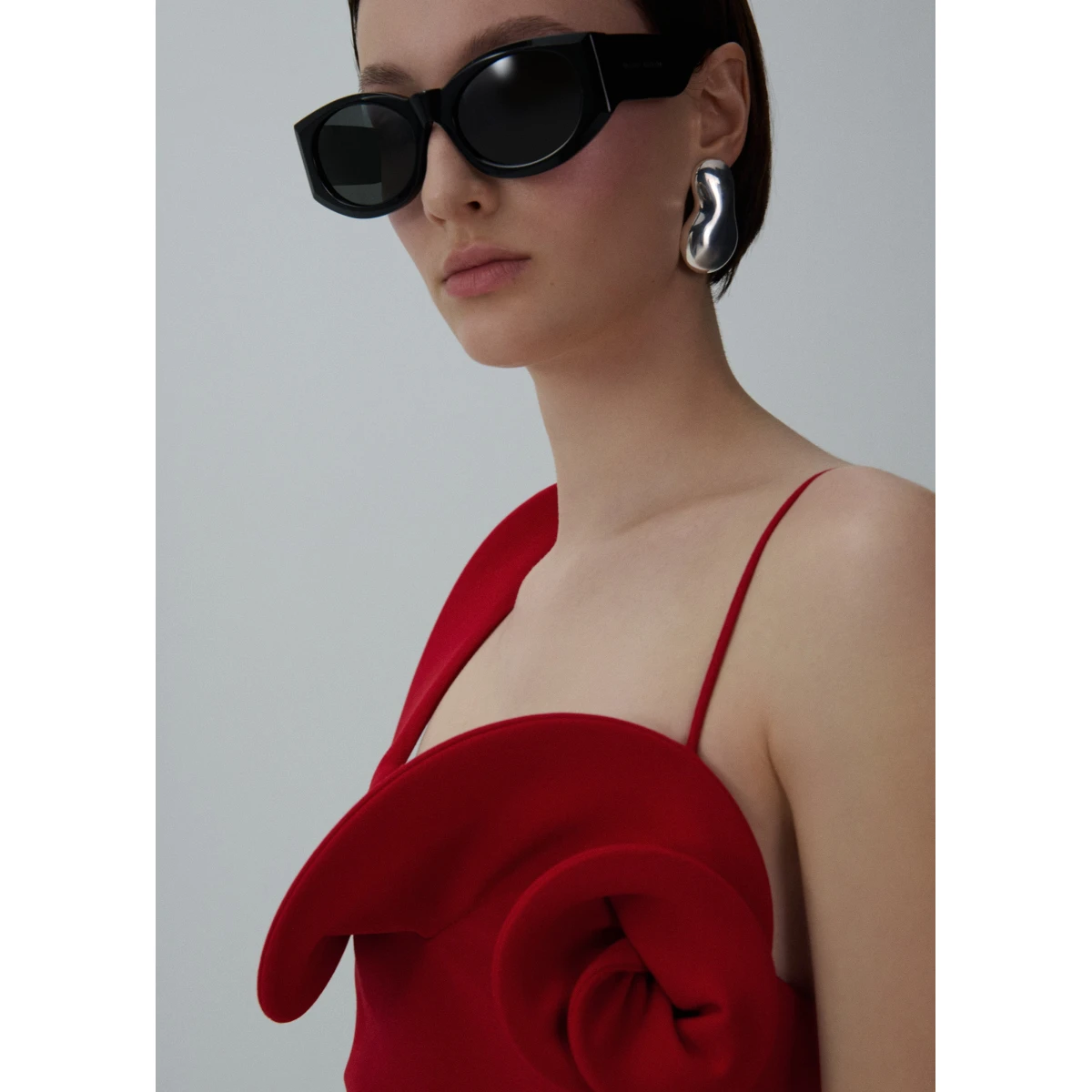 Magda Butrym Sculptural midi dress in red