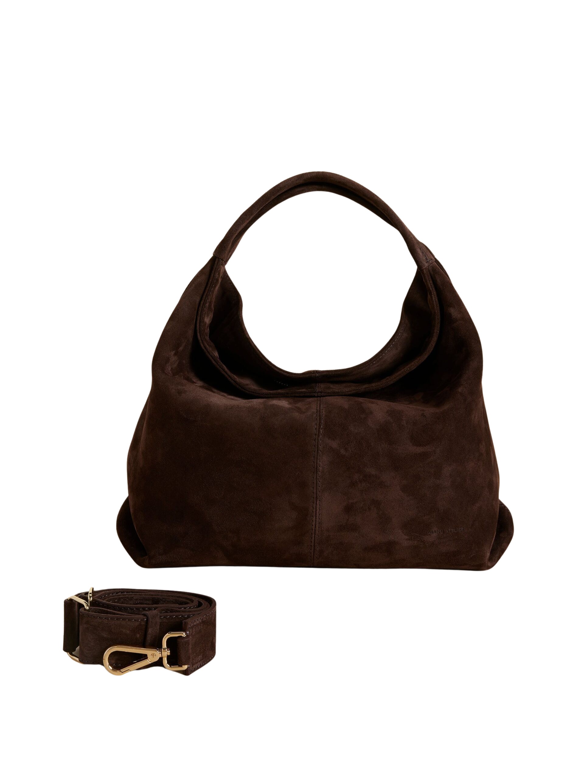 Manu Atelier Gala Deep Brown Suede luxury Bags from Coveti Marketplace