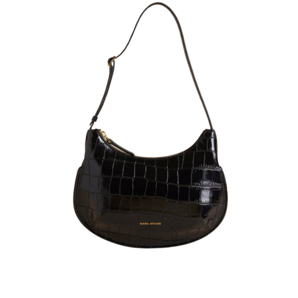 Manu Atelier Ilda Black Croc luxury Bags from Coveti Marketplace