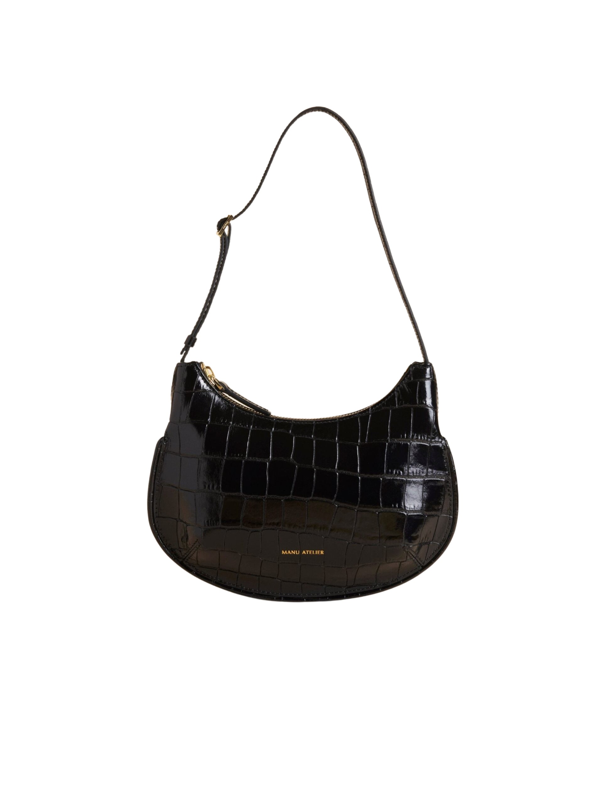 Manu Atelier Ilda Black Croc luxury Bags from Coveti Marketplace