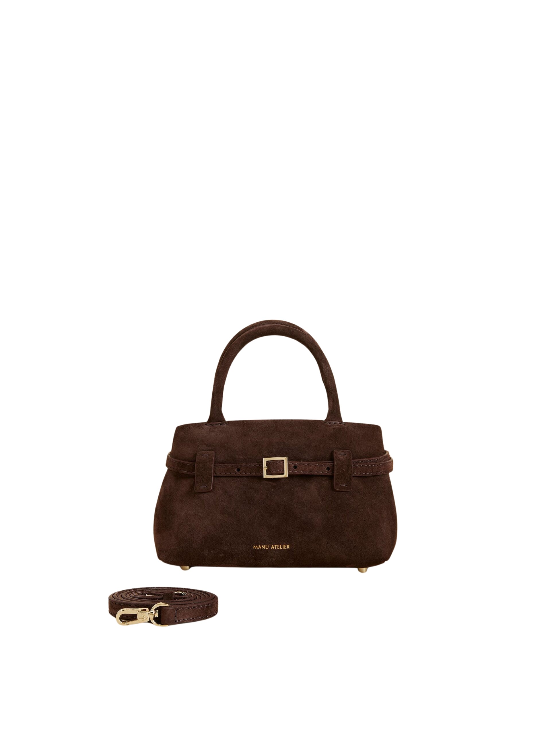バッグ・カバンその他 Manu Atelier Dark brown suede East West Le Cambon bag Le Cambon East West Deep Brown Suede by Manu Atelier