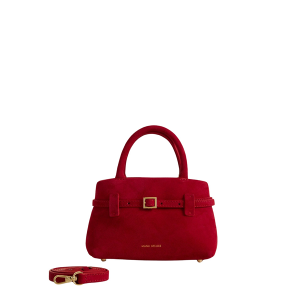 Manu Atelier Le Cambon 20 Red Suede luxury Bags from Coveti Marketplace