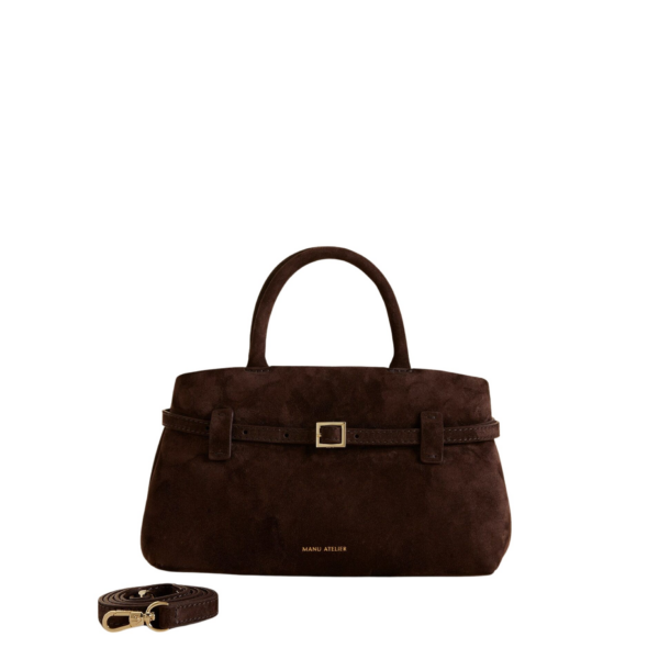 Manu Atelier Le Cambon 25 Deep Brown Suede luxury Bags from Coveti Marketplace