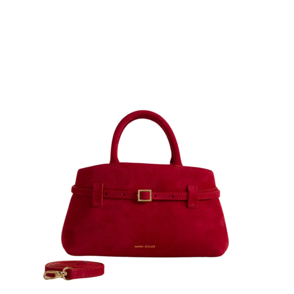 Manu Atelier Le Cambon 25 Red Suede luxury Bags from Coveti Marketplace