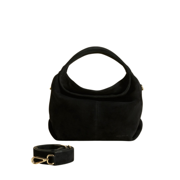 Manu Atelier Mini Gala Black Suede luxury Bags from Coveti Marketplace