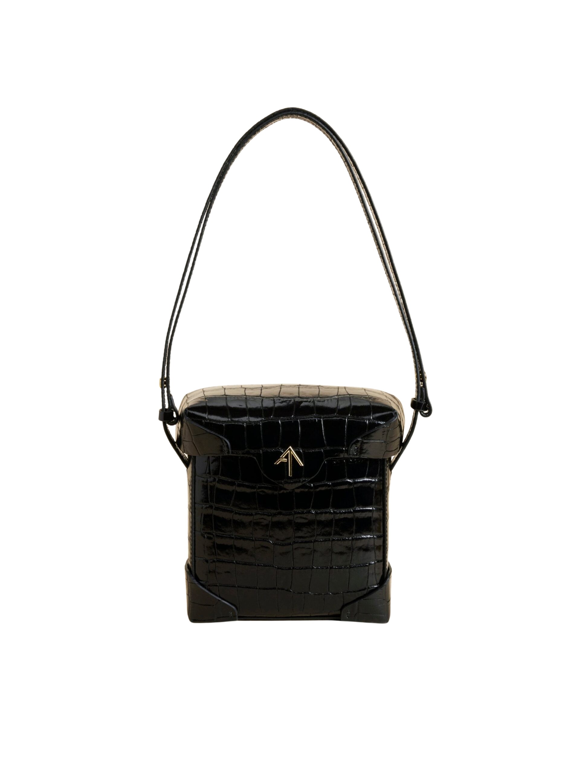 Manu Atelier Mini Pristine Black Croc