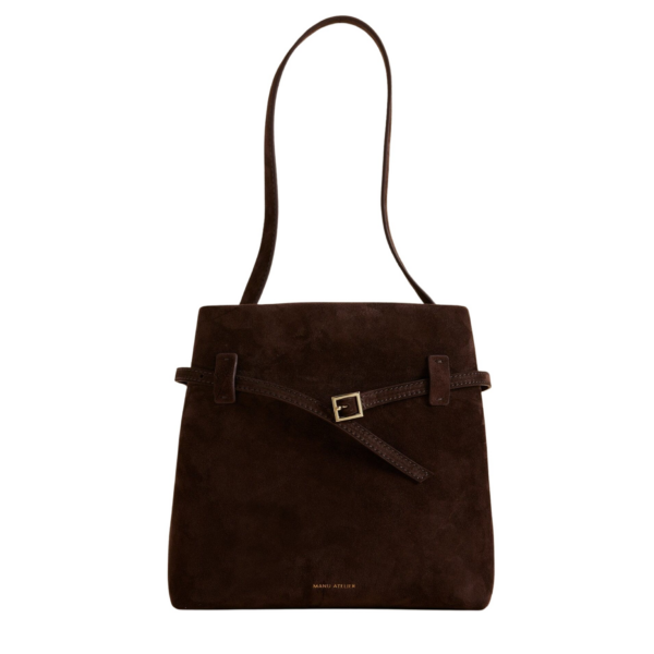 Manu Atelier Mini Tote du Jour Deep Brown Suede luxury Bags from Coveti Marketplace