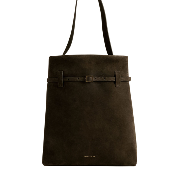 Manu Atelier Tote Du Jour Tobacco Green Suede luxury Bags from Coveti Marketplace