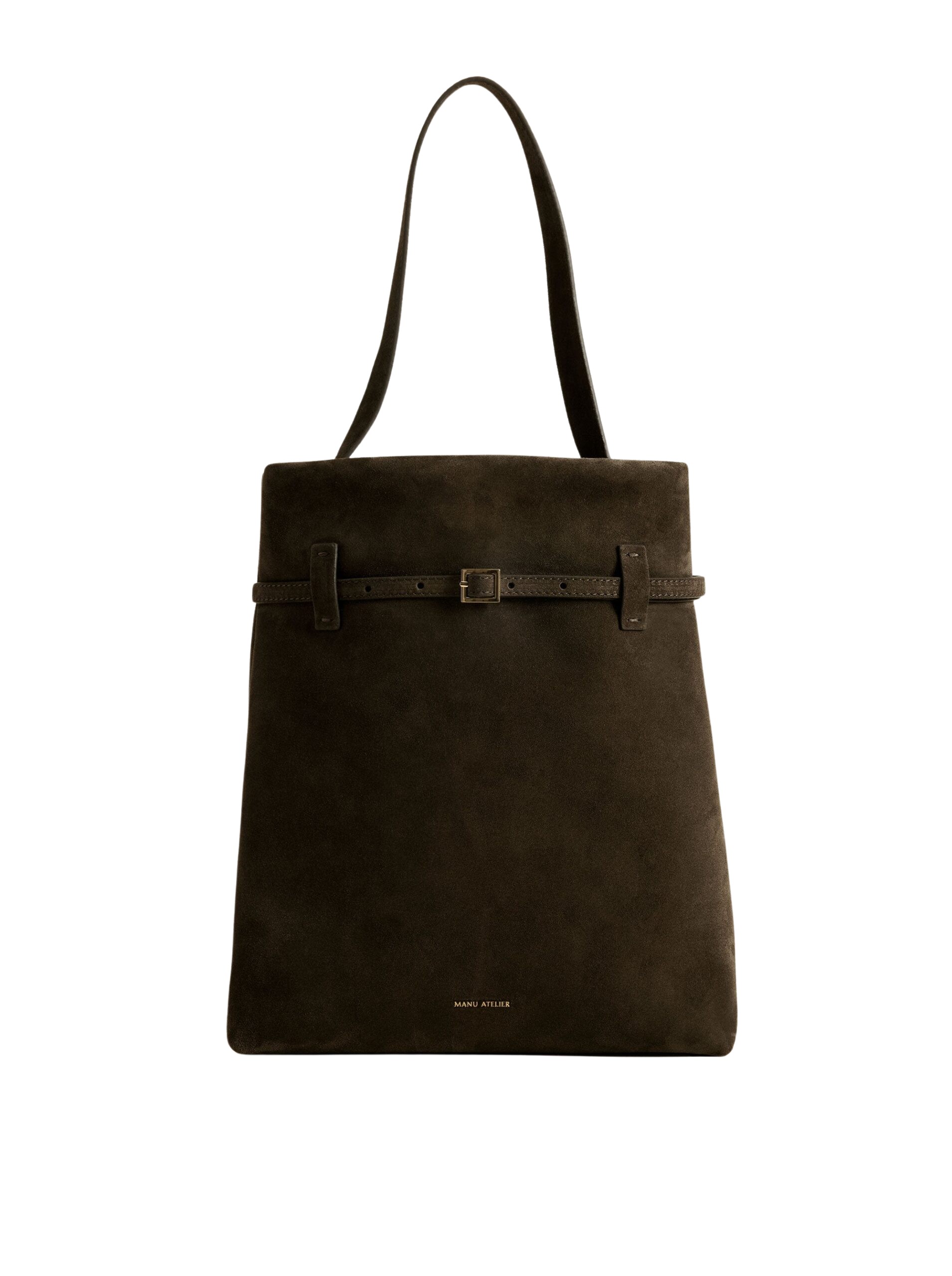 Manu Atelier Tote Du Jour Tobacco Green Suede luxury Bags from Coveti Marketplace